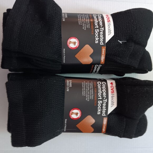 COMFORT COPPER INFUSED SOCKS SIZE SMALL MEDIUM BLACK - Picture 1 of 4